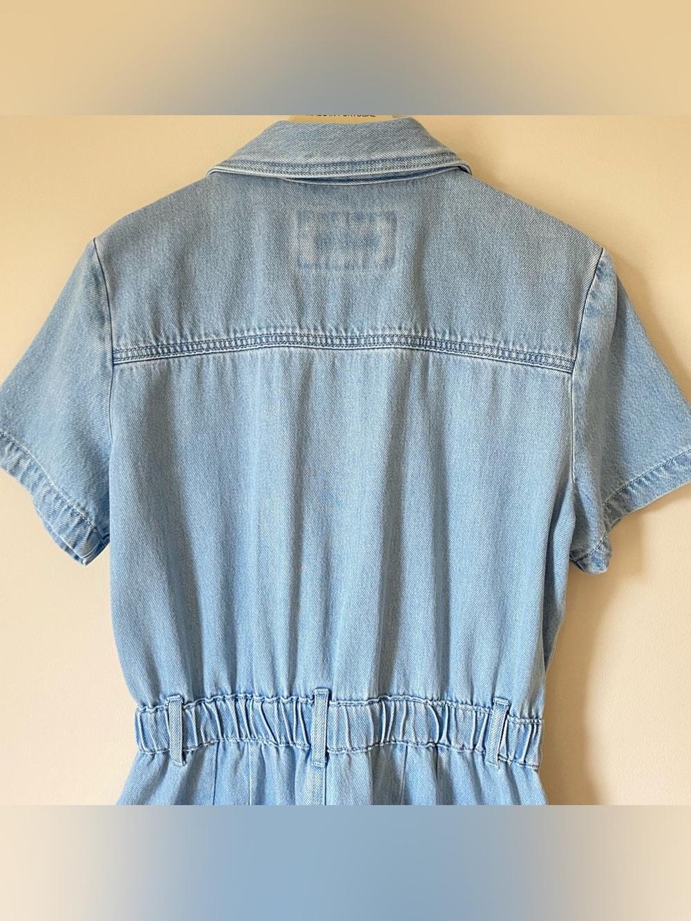 LOFT Light Wash Denim Utility Romper Size 6 Soft Lyocell Western Cowgirl - Picture 10 of 13